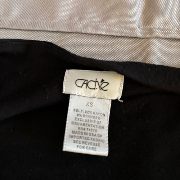 Cache Black Embroidered Boho /Spanish Style Dress 3/4 sleeves. Women’s Size XS. - Picture 4 of 5